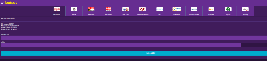 betsat para yatirma sayfasi